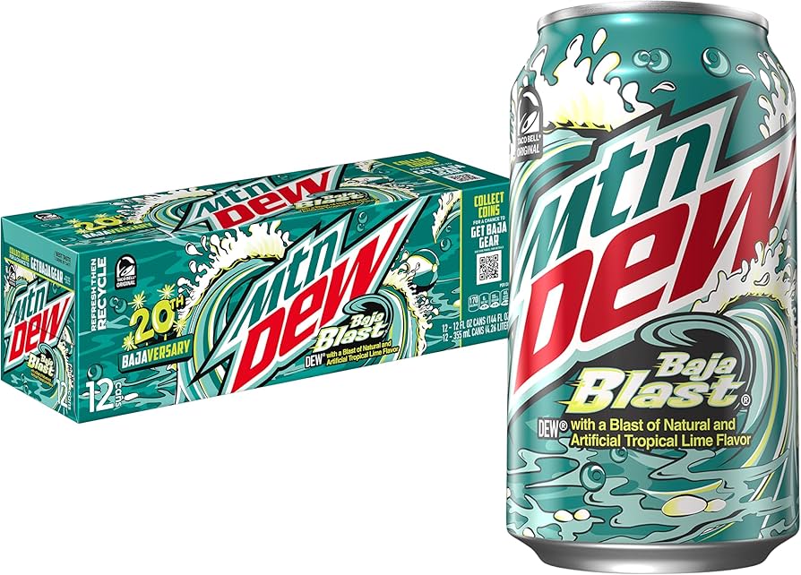 Mountain Dew BAJA BLAST Tropical Lime 355ml x 12