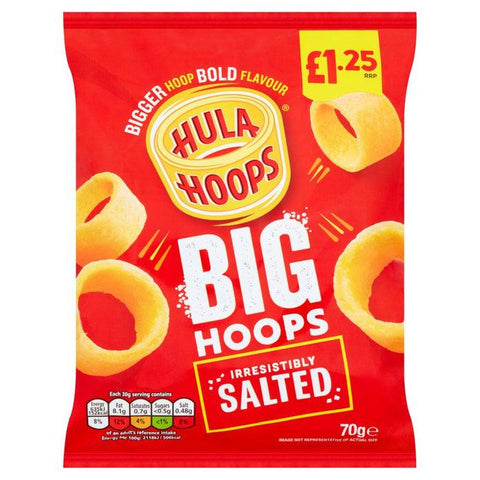 Hula Hoops Big Hoops Original Salted 70g - Best Before 05/10/24