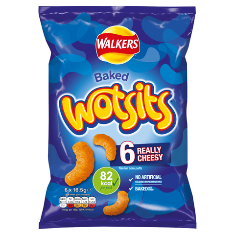 Walkers Wotsits Really Cheesy Multipack Snacks (6x16.5g) 99g - Best before 22/02/25