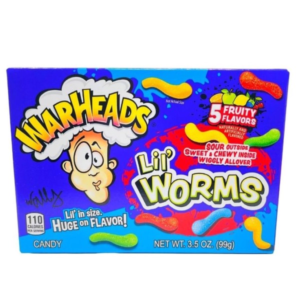 Warheads Theater Box Lil Worms 3.5Oz 99g