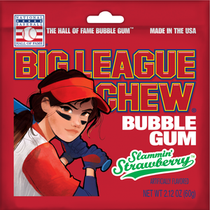 Big League Chew Bubble Gum Slammin Strawberry 60g