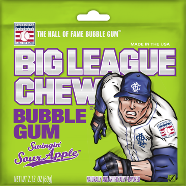 Big League Chew Bubble Gum Swingin Sour Apple 60g