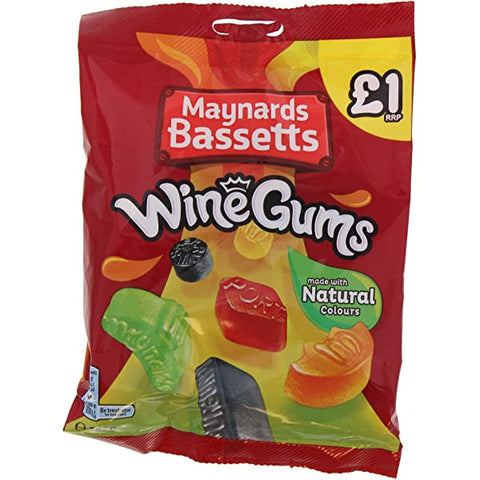 Maynards Bassetts Wine Gums Sweets Bag 165g