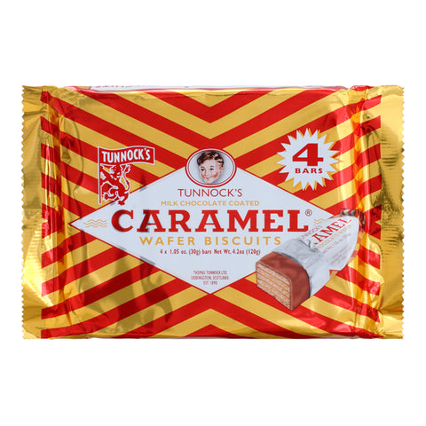 Tunnock's Caramel Wafer Biscuits (4 x 30g)